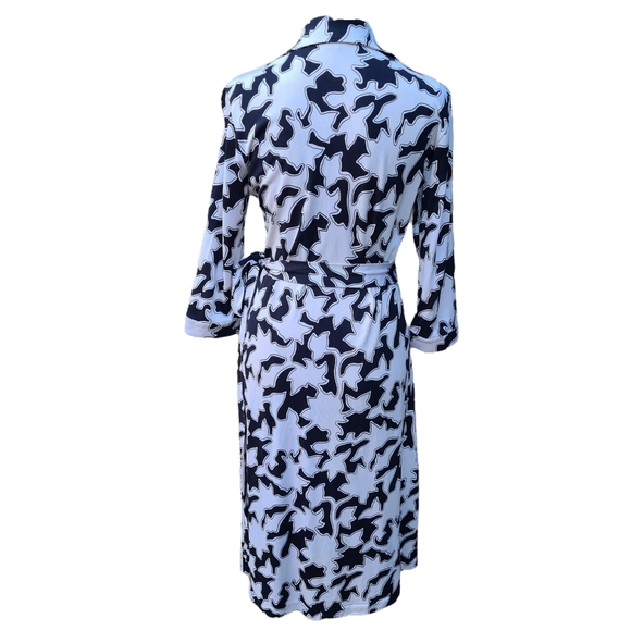 Diane Von Furstenberg DVF sz 12 Abigail Vintage 100% Silk Jersey Midi Wrap Dress - Picture 6 of 15